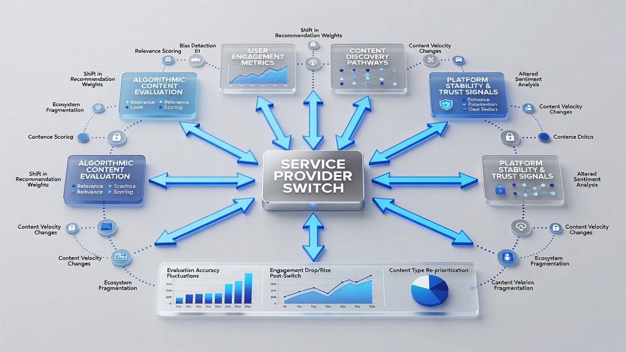Graph illustrating content visibility fluctuations following infrastructure provider changes