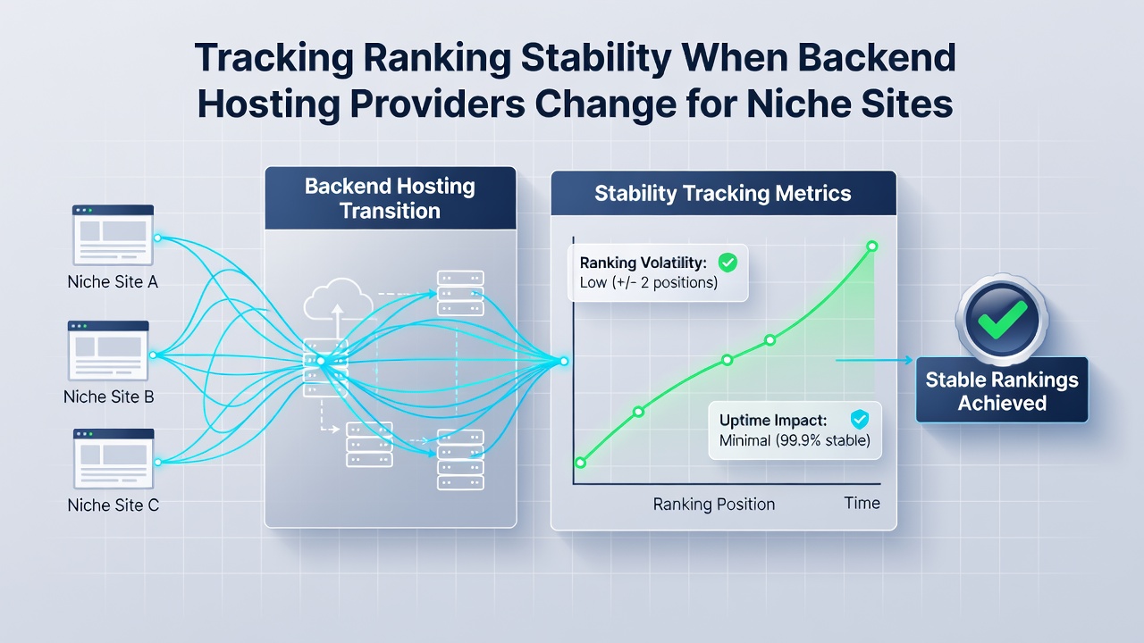 Graph illustrating ranking fluctuations during a hosting provider migration for a niche content site